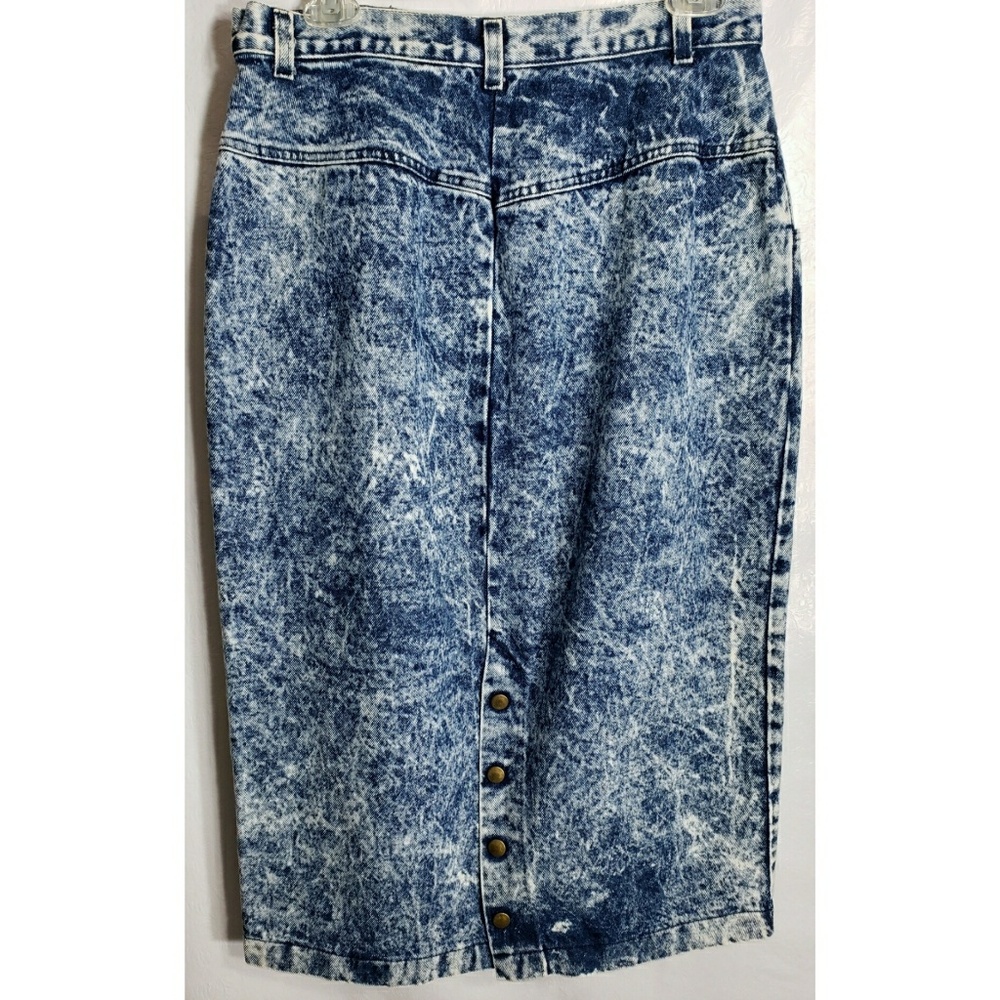 Vintage 14-15 Denim Jean Pencil Skirt Pinup Rock - Picture 7 of 8